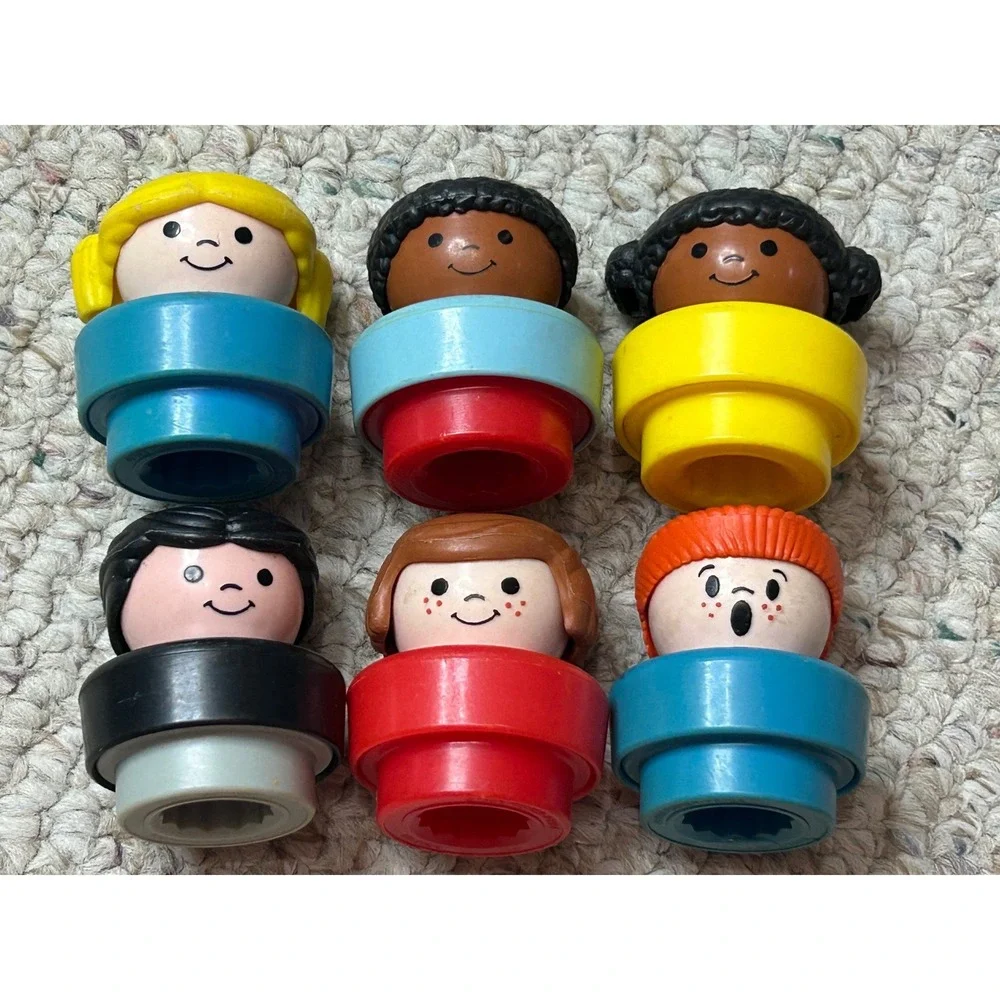 Vintage Fisher Price Little People Figures Lot of 6 1990s Chunky Plastic Toys
